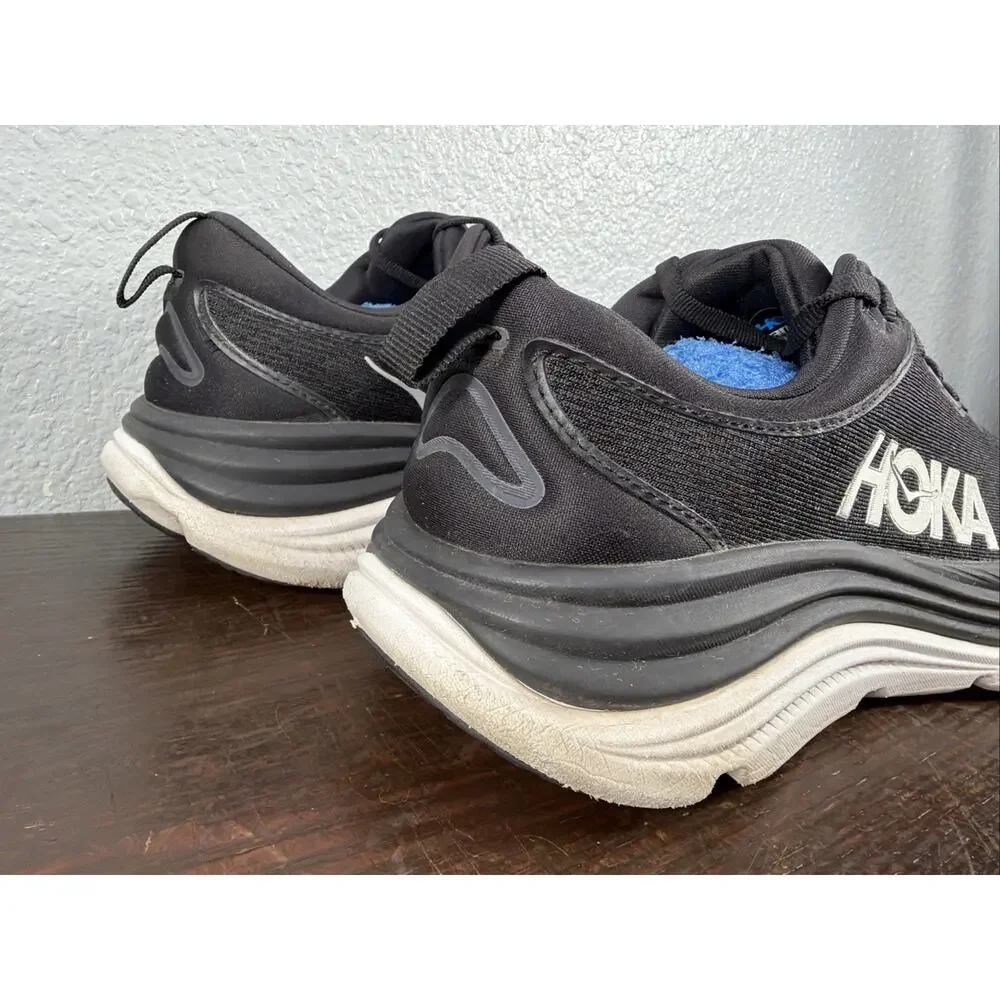Hoka One One Womens Gaviota 5 1134235 BWHT Black Running Shoes Sneakers 8.5 B